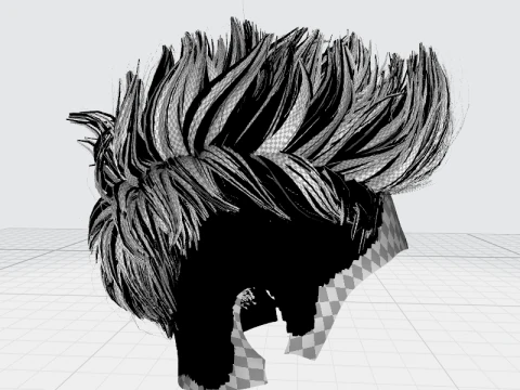 Realistic Hair hawk cyberpunk 3D Model