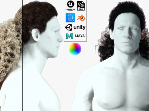 Cabelo longo realista Modelo 3D