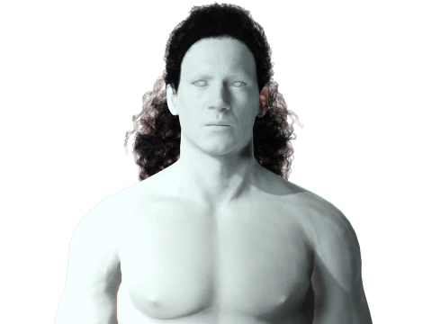 リアルな長い髪 3Dモデル