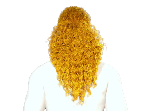 リアルな長い髪 3Dモデル