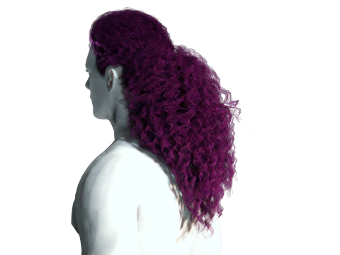 リアルな長い髪 3Dモデル