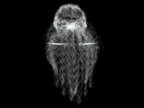 リアルな長い髪 3Dモデル