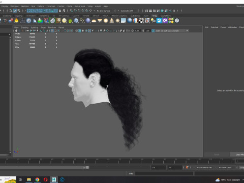 Realistic long hair 3Dモデル
