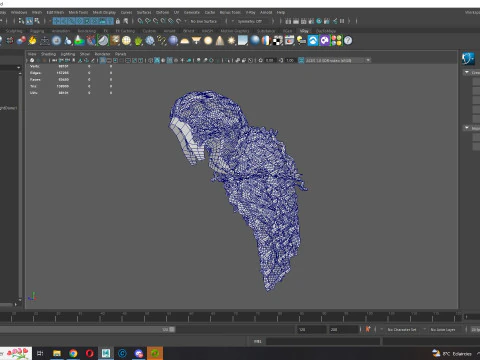 リアルな長い髪 3Dモデル