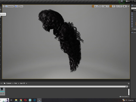 Realistic long hair 3Dモデル