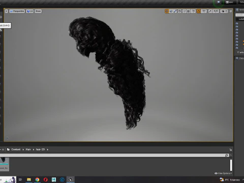 リアルな長い髪 3Dモデル