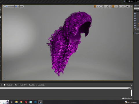 リアルな長い髪 3Dモデル