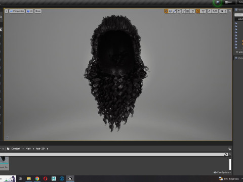 Realistic long hair 3Dモデル