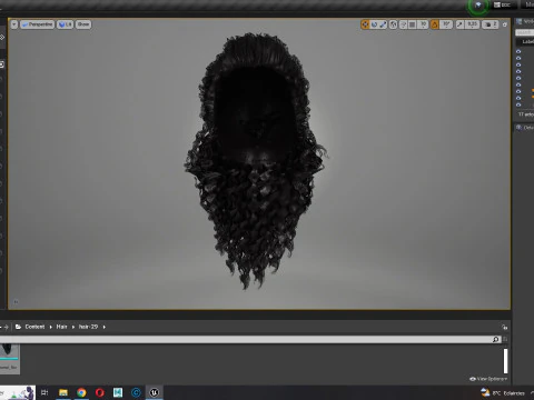 リアルな長い髪 3Dモデル