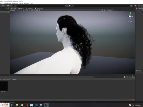 リアルな長い髪 3Dモデル