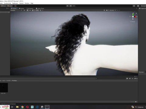 リアルな長い髪 3Dモデル