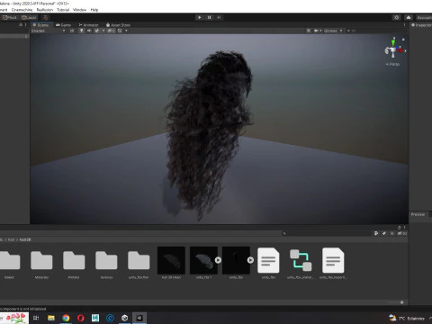 リアルな長い髪 3Dモデル