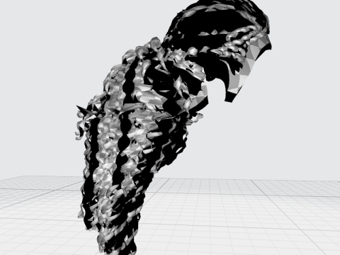 Realistic long hair 3Dモデル
