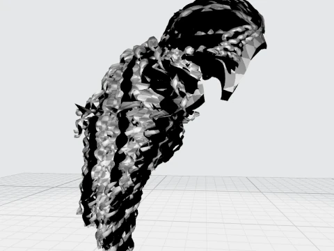 リアルな長い髪 3Dモデル