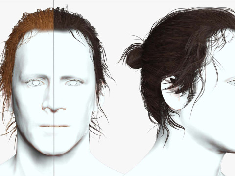 Male Hair - Man Bun 3D 模型