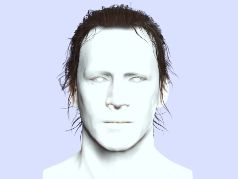 Male Hair - Man Bun Model 3D