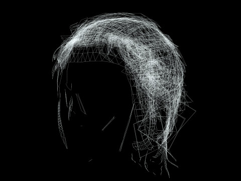 Male Hair - Man Bun Model 3D