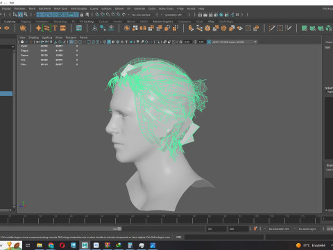 Male Hair - Man Bun Model 3D