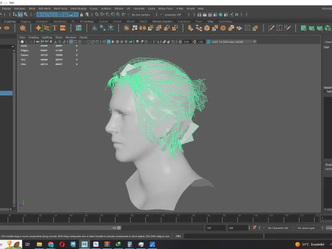 Male Hair - Man Bun 3D Model