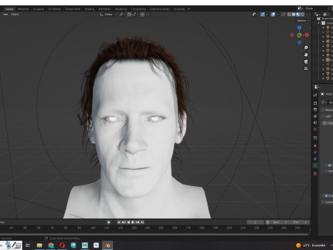 Male Hair - Man Bun Model 3D