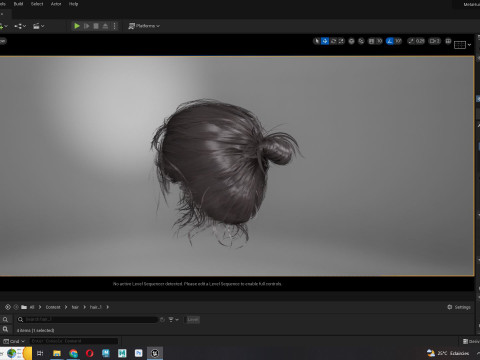 Male Hair - Man Bun Model 3D