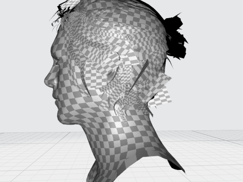 Male Hair - Man Bun Model 3D