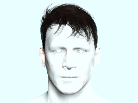 Realistic Male Hair 3D Model