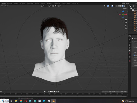 Realistic Male Hair 3D Model
