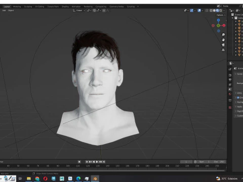 Realistic Male Hair 3D Model