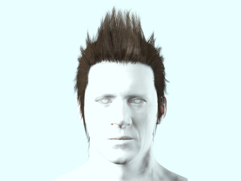 Realistic Hair - Faux Hawk 3D Model