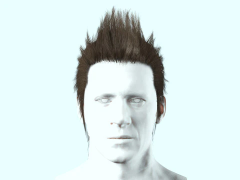 Realistic Hair - Faux Hawk 3D Model