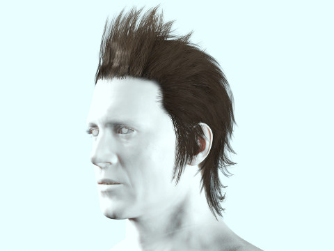 Realistic Hair - Faux Hawk 3D Model