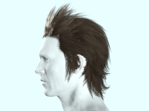 Realistic Hair - Faux Hawk 3D Model