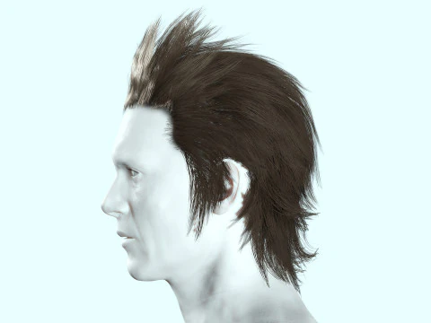 Realistic Hair - Faux Hawk 3D Model