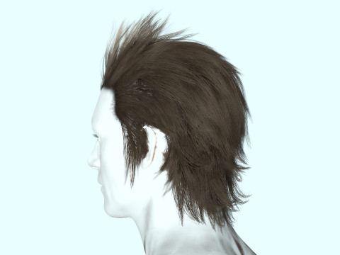 Realistic Hair - Faux Hawk 3D Model