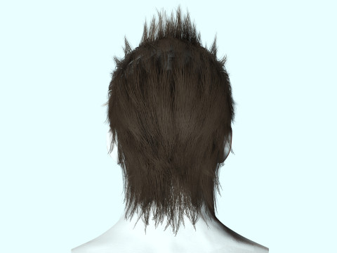 Realistic Hair - Faux Hawk 3D Model