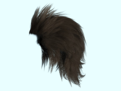 Realistic Hair - Faux Hawk 3D Model
