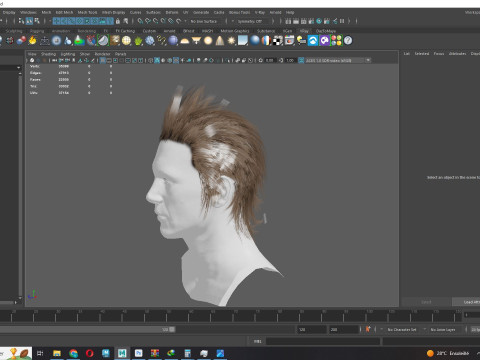 Realistic Hair - Faux Hawk 3D Model