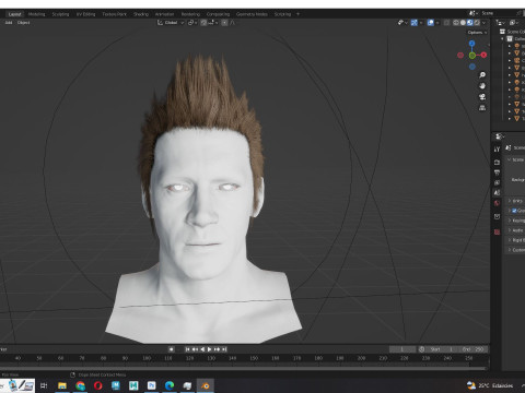 Realistic Hair - Faux Hawk 3D Model