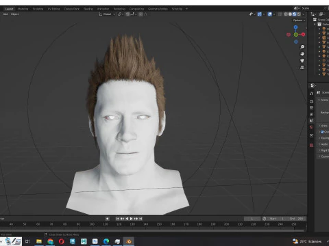 Realistic Hair - Faux Hawk 3D Model