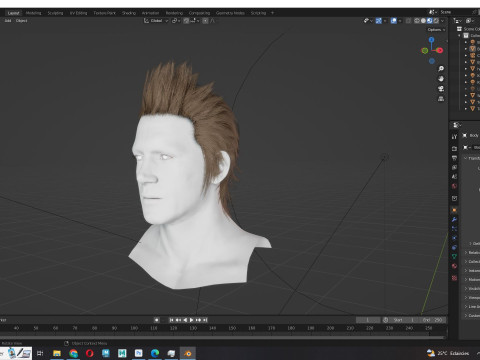 Realistic Hair - Faux Hawk 3D Model