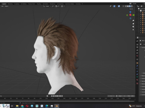 Realistic Hair - Faux Hawk 3D Model