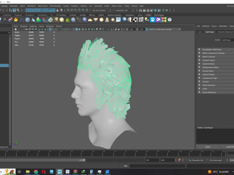 Realistic Hair - Faux Hawk 3D Model