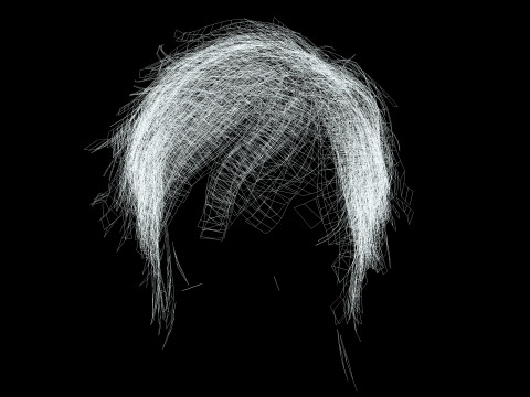 Realistic Male Hair Low-poly Modelo 3D