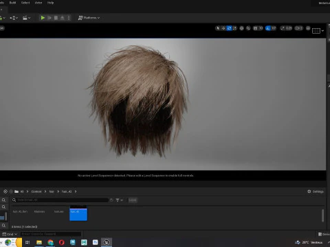 Realistic Male Hair Low-poly 3D Model