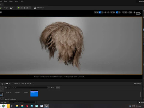 Realistic Male Hair Low-poly 3D Model