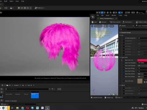 Realistic Male Hair Low-poly 3D Model