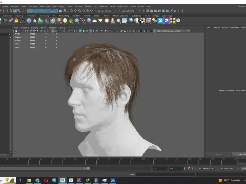 Realistic Male Hair Low-poly 3D Model
