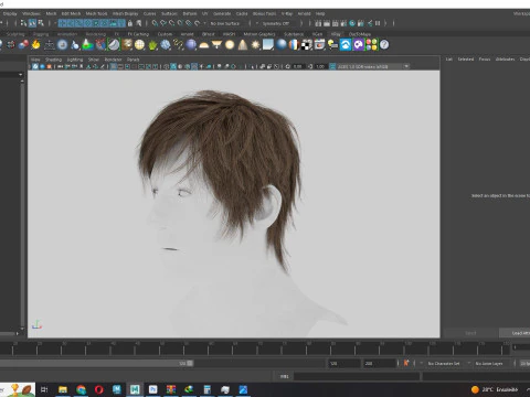 Realistic Male Hair Low-poly 3D Model