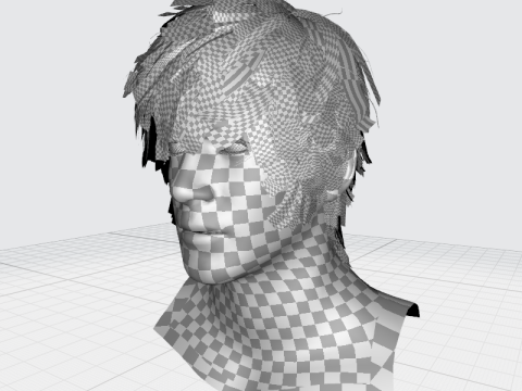 Realistic Male Hair Low-poly Modelo 3D